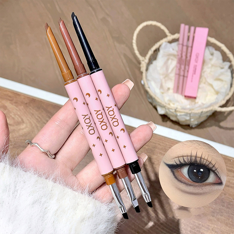 Makeup Brush Set - كحل QXQY مزدوج الرأس، قلم حواجب