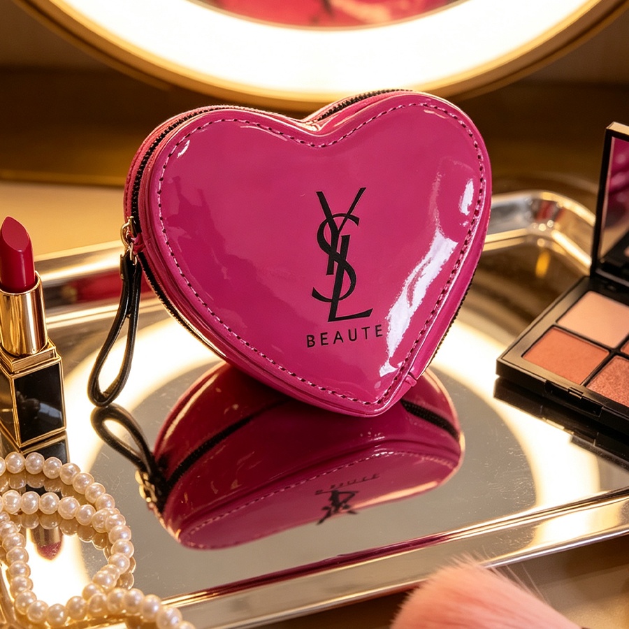 Ysl Beauty Makeup - حقيبة مكياج YSL وردية فاتحة على