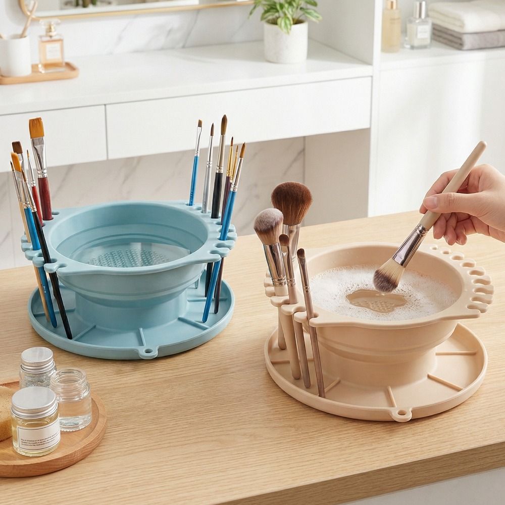 وعاء تنظيف فرش المكياج من السي - مراجعة Makeup Brush Set وسعره