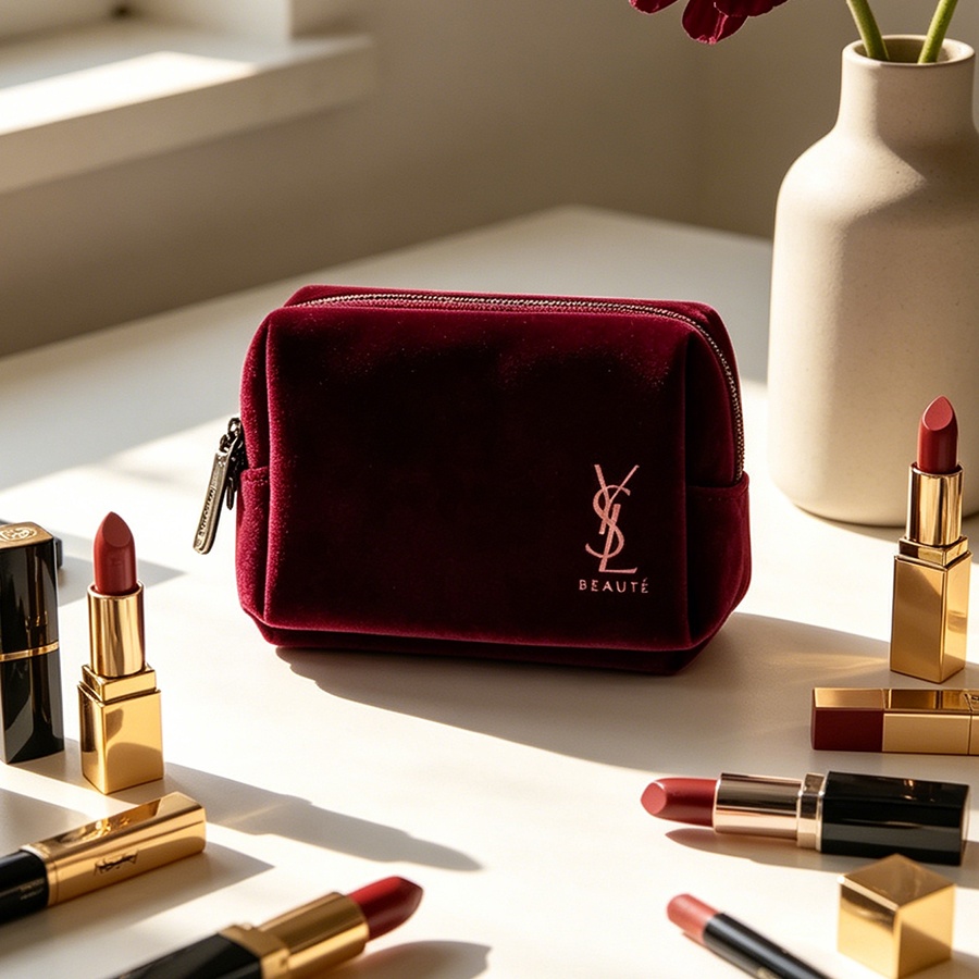 حقيبة YSL المخملية الصغيرة الم - مراجعة Ysl Beauty Makeup وسعره