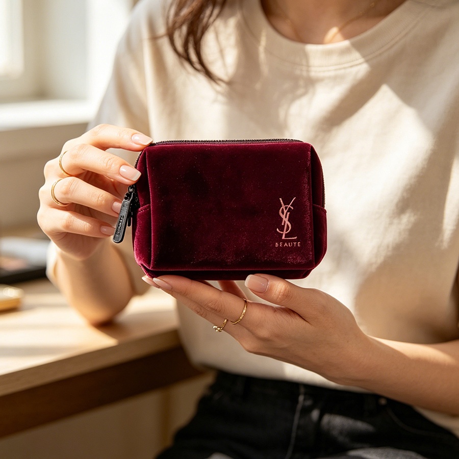 حقيبة YSL المخملية الصغيرة الم - مراجعة Ysl Beauty Makeup وسعره